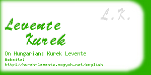 levente kurek business card